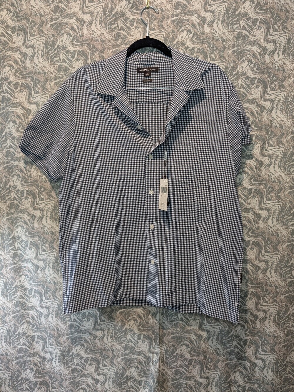 NWT Michael Kors Button Down Short Sleeve Shirt Size Large